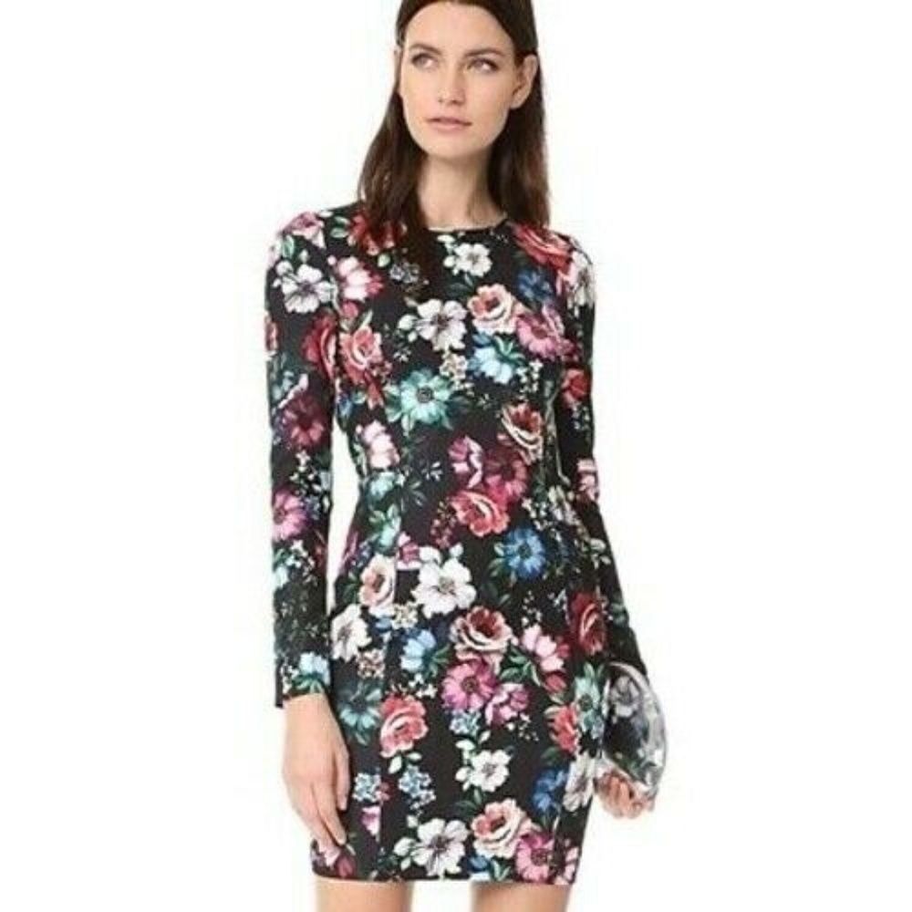 Black‎ Halo Dress Size 2 Black Floral Lively Mini